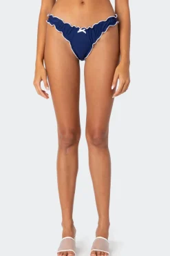 Golden Ruffle Edge Bikini Bottom