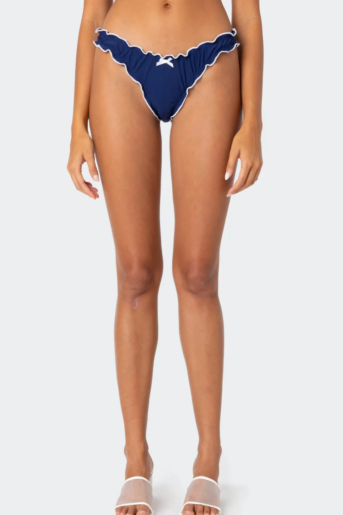 Golden Ruffle Edge Bikini Bottom