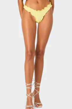 Golden Ruffle Edge Bikini Bottom