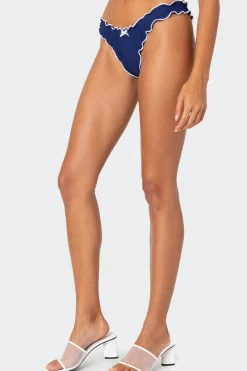 Golden Ruffle Edge Bikini Bottom