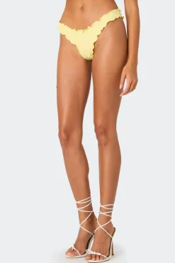 Golden Ruffle Edge Bikini Bottom