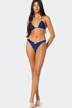 Golden Ruffle Edge Bikini Bottom