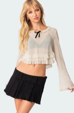 Grace Sheer Ruffle Chiffon Top