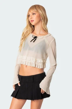 Grace Sheer Ruffle Chiffon Top