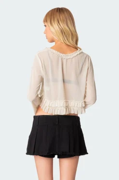 Grace Sheer Ruffle Chiffon Top