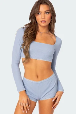 Grwm Waffle Crop Top