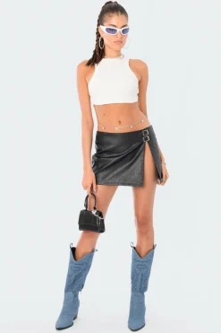 Gwyneth Faux Leather Mini Skirt