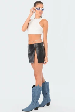 Gwyneth Faux Leather Mini Skirt