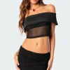 Hadley Fold Over Mesh Tube Top