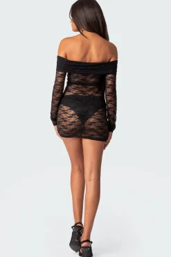 Halle Sheer Lace Mini Dress