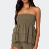 Harleigh Ruffled Linen Look Tube Top