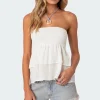Harleigh Ruffled Linen Look Tube Top