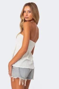 Harleigh Ruffled Linen Look Tube Top