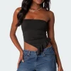 Hayley Lace Up Ruffle Tube Top