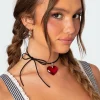Heart Pendant Tie Choker