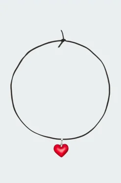 Heart Pendant Tie Choker