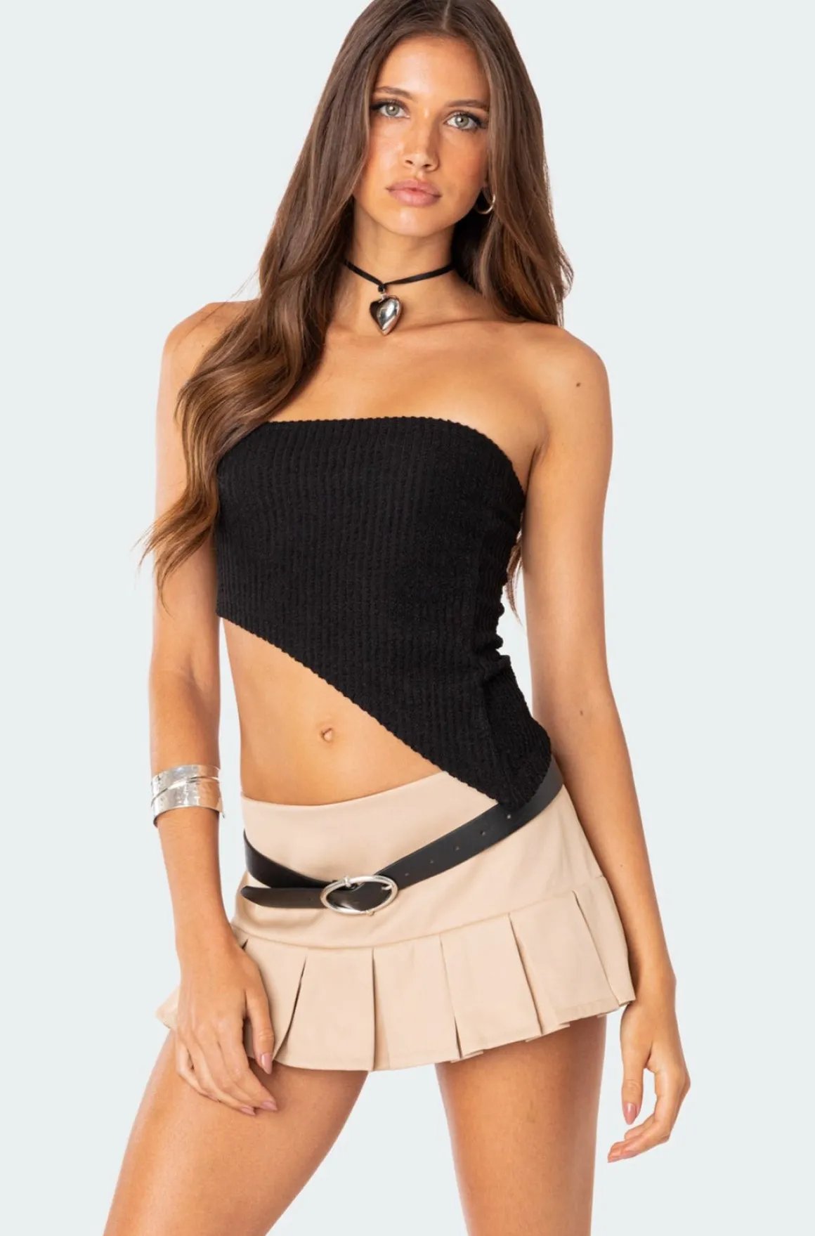 Heidi Textured Knit Asymmetric Top