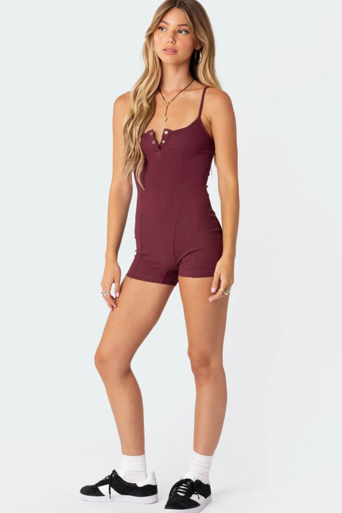 Henley Ribbed Romper