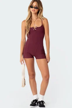 Henley Ribbed Romper