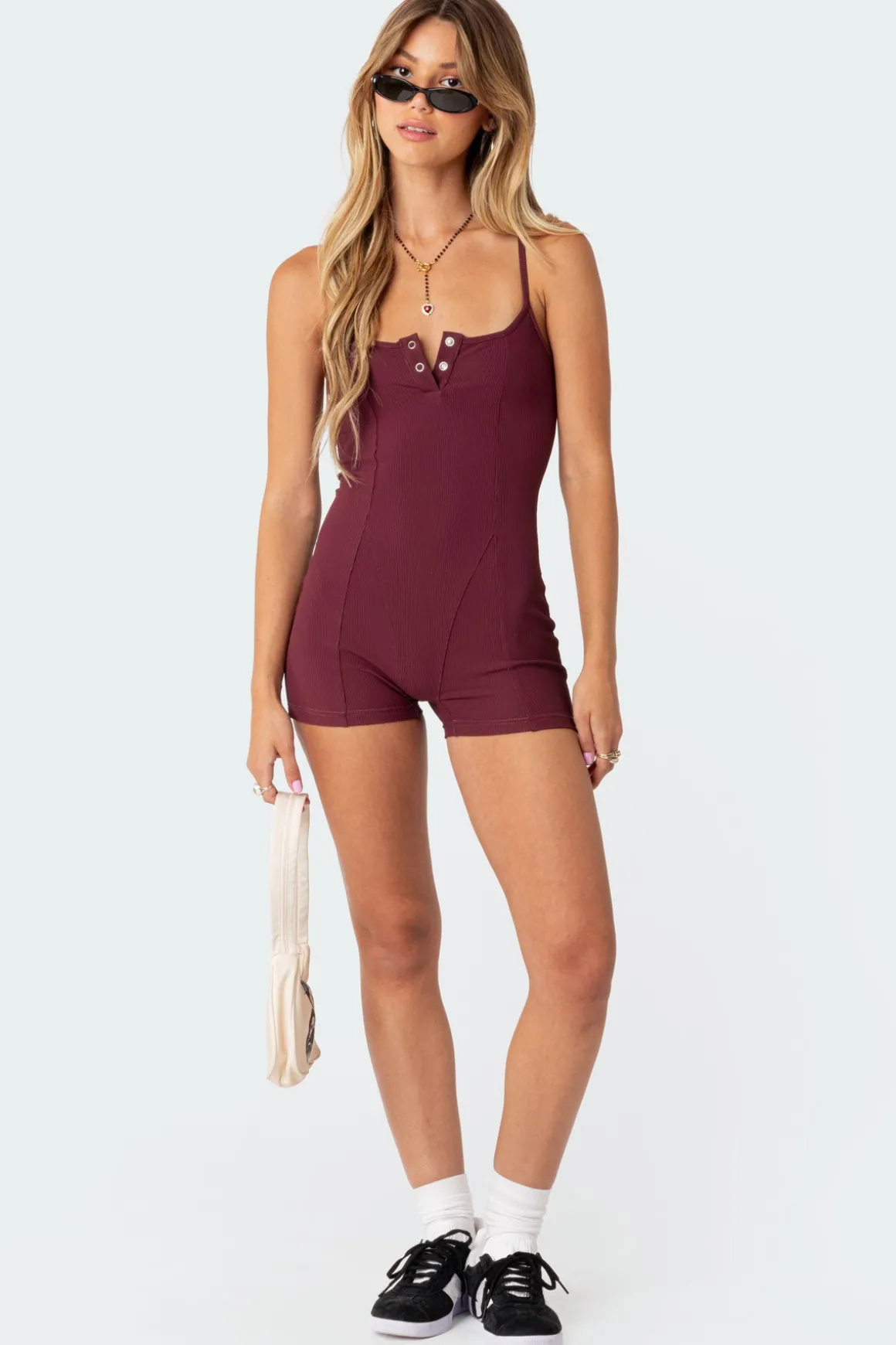 Henley Ribbed Romper