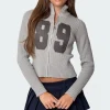 89 High Neck Zip Up Cardigan