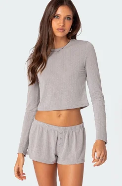 Homey Pointelle Long Sleeve T Shirt
