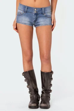 Honey Low Rise Denim Micro Shorts
