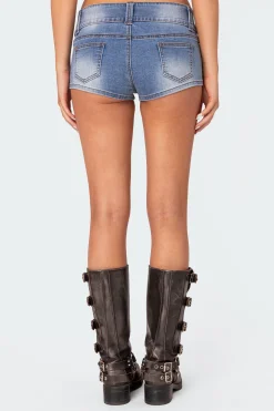 Honey Low Rise Denim Micro Shorts