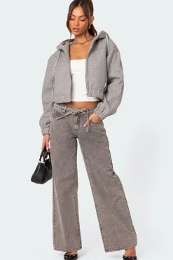 Hooded Texture Bomber Jacket