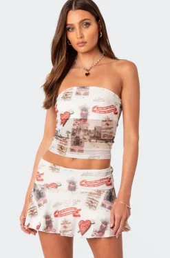 Hopeless Romantic Mesh Tube Top