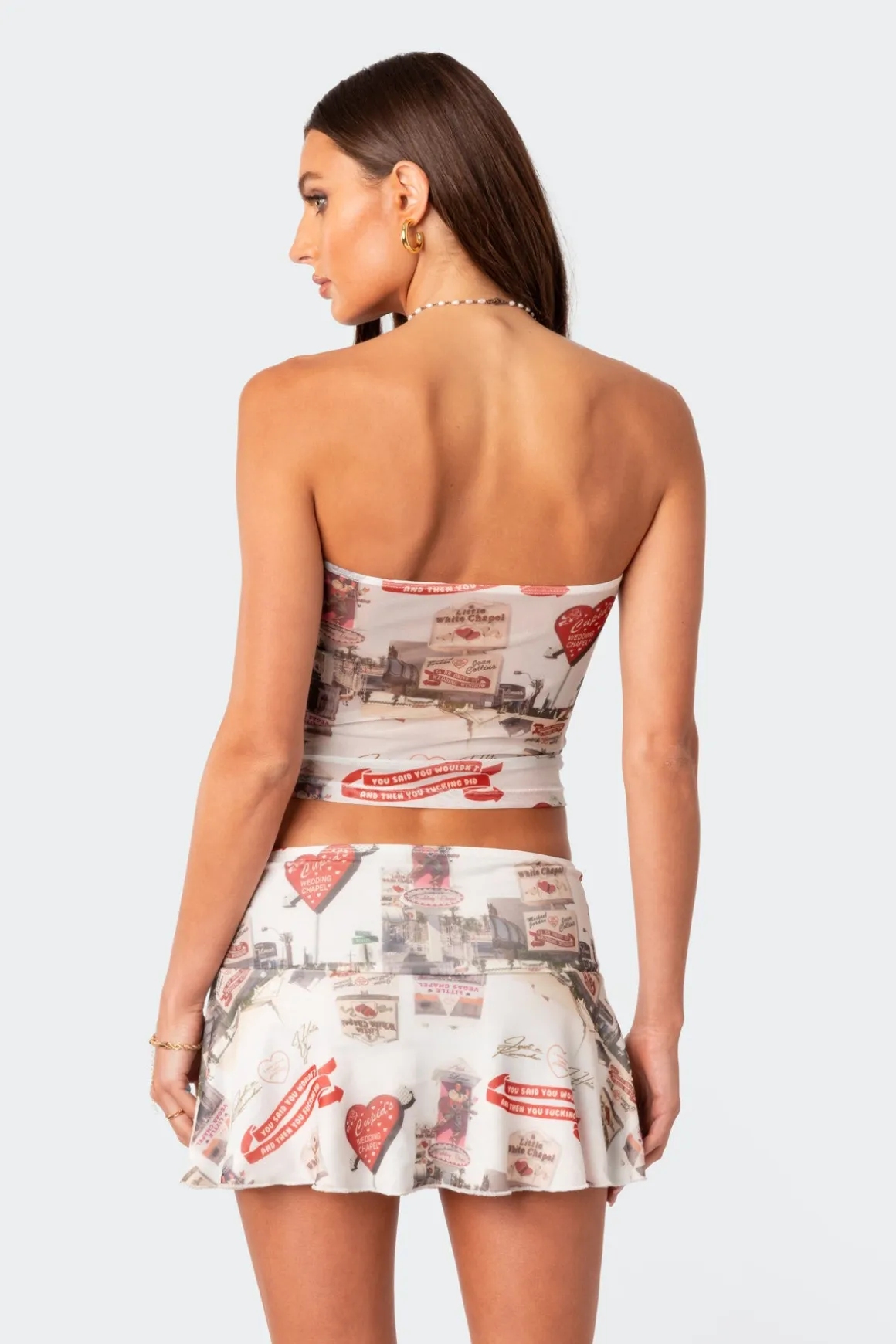 Hopeless Romantic Mesh Tube Top
