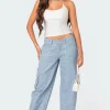 Icing Sequin Low Rise Cargo Jeans