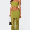 Ida Back Slit Crochet Maxi Skirt