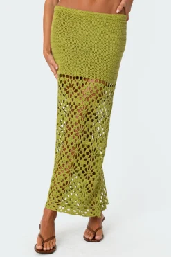 Ida Back Slit Crochet Maxi Skirt