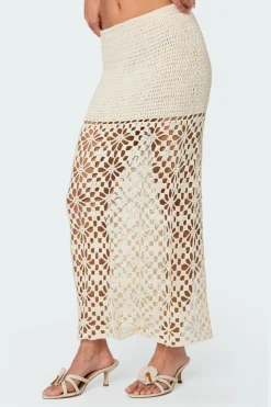 Ida Back Slit Crochet Maxi Skirt