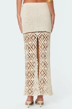 Ida Back Slit Crochet Maxi Skirt