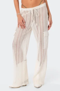 Ines Crochet Low Rise Cargo Pants