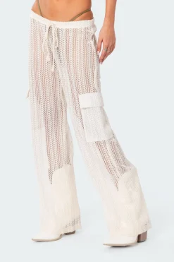 Ines Crochet Low Rise Cargo Pants
