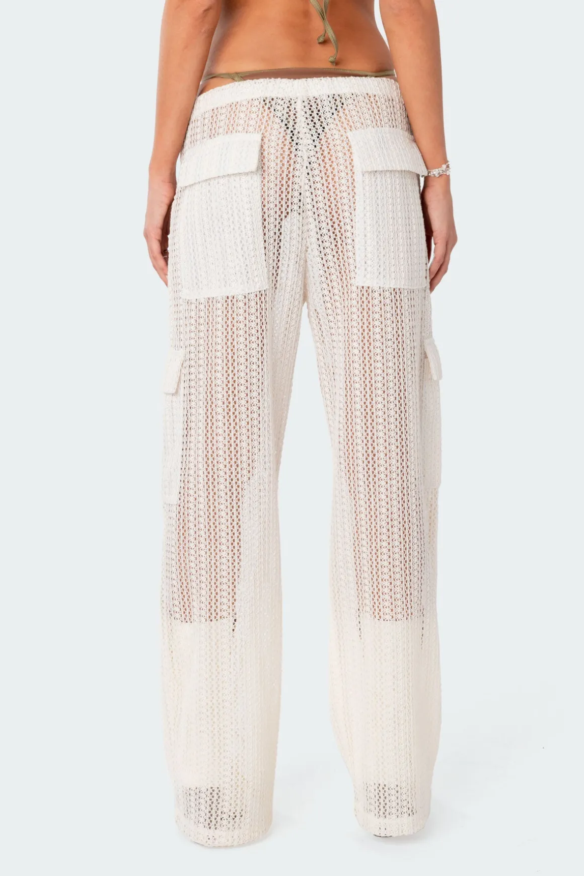Ines Crochet Low Rise Cargo Pants