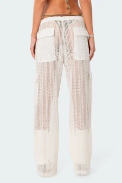 Ines Crochet Low Rise Cargo Pants