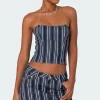 Inez Striped Denim Corset