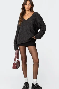 Inga Oversized Cable Knit Sweater