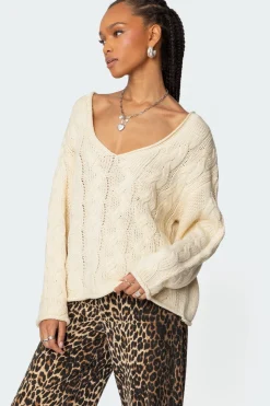 Inga Oversized Cable Knit Sweater