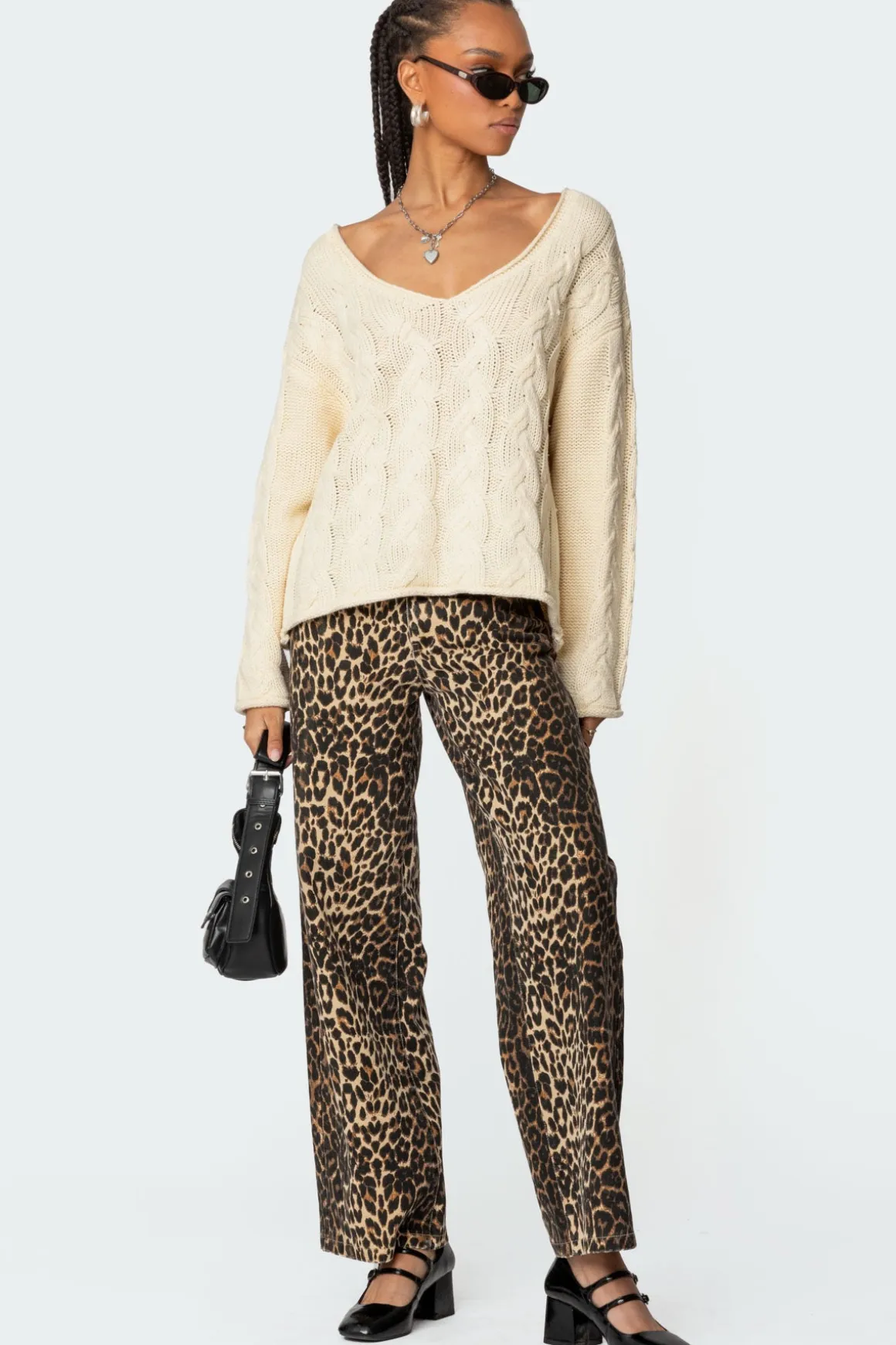 Inga Oversized Cable Knit Sweater
