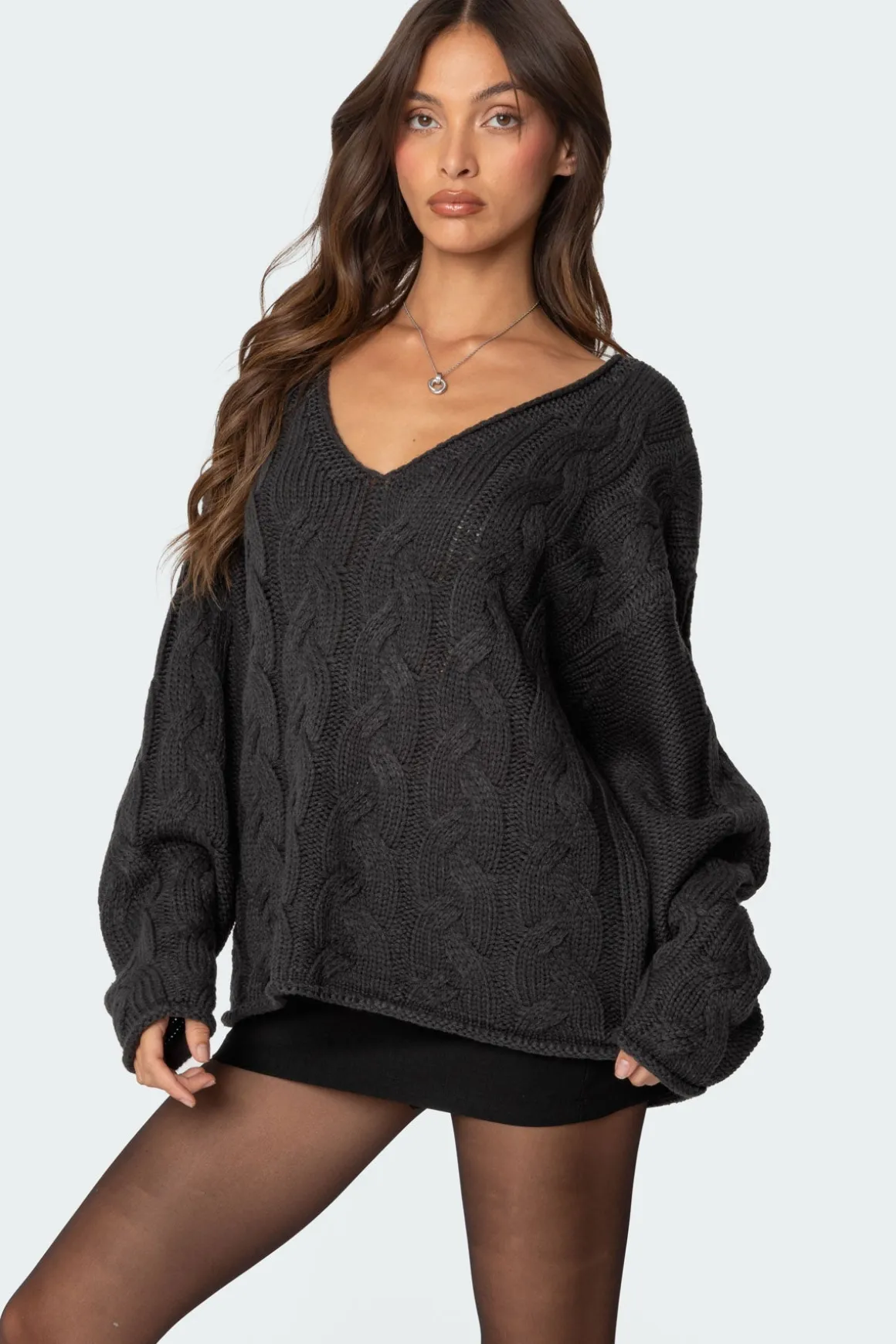 Inga Oversized Cable Knit Sweater