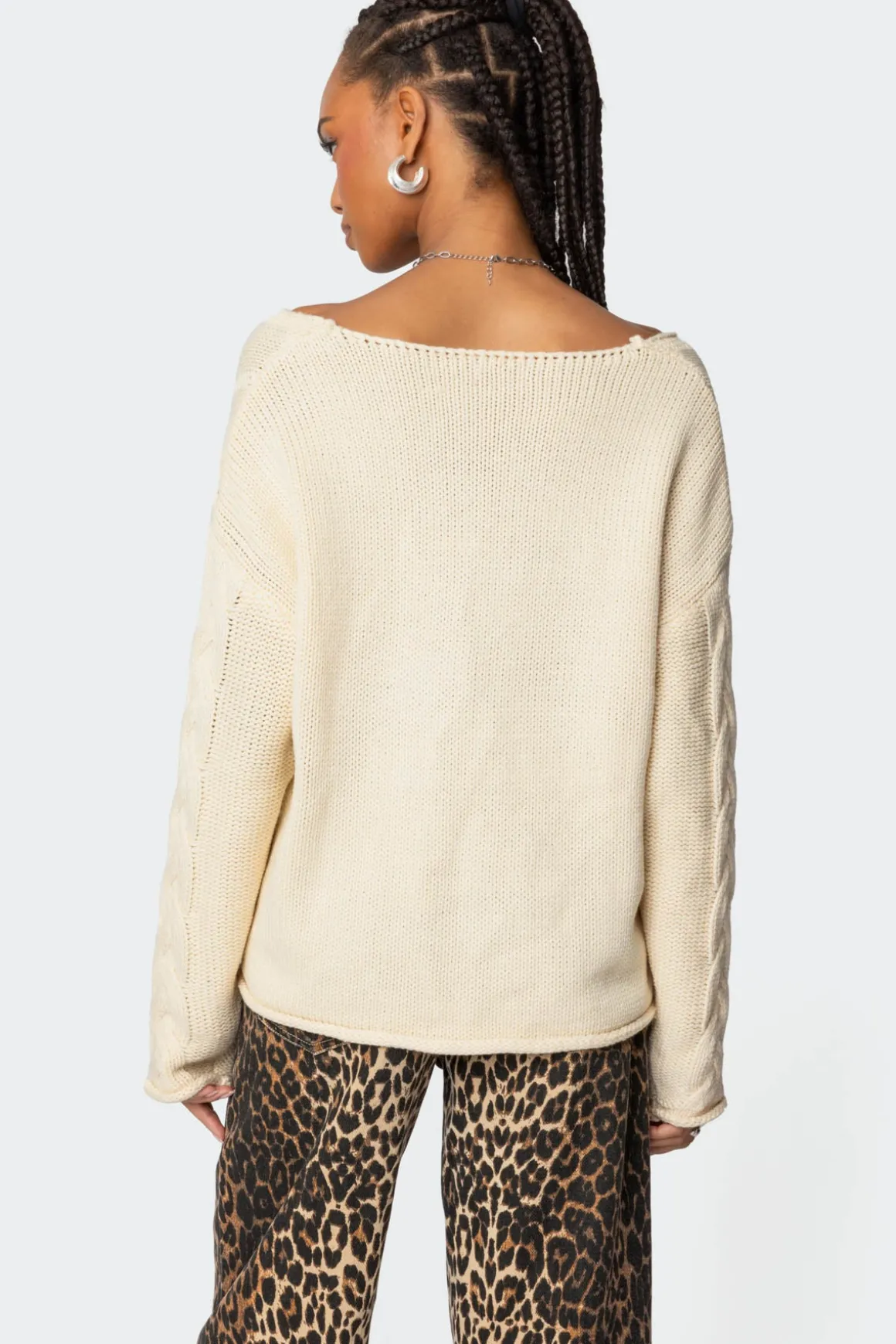 Inga Oversized Cable Knit Sweater