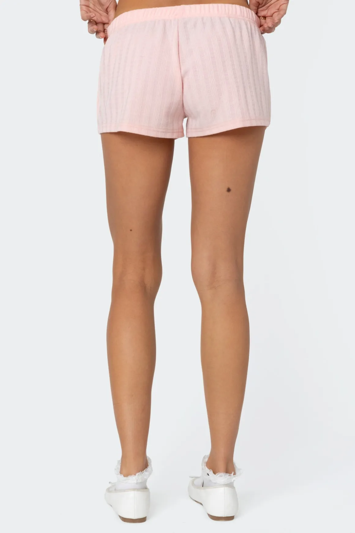Irene Low Rise Pointelle Micro Shorts