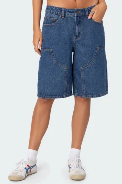 Jacqui Low Rise Denim Bermuda Shorts