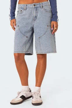 Jacqui Low Rise Denim Bermuda Shorts