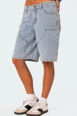 Jacqui Low Rise Denim Bermuda Shorts